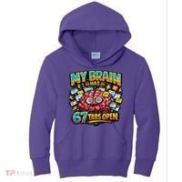 Funny ADHD Internet Humor My Brain Has 67 Tabs Open Kids Hoodie thumb 0