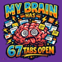 Funny ADHD Internet Humor My Brain Has 67 Tabs Open Kids Long Sleeve Shirt thumb 2