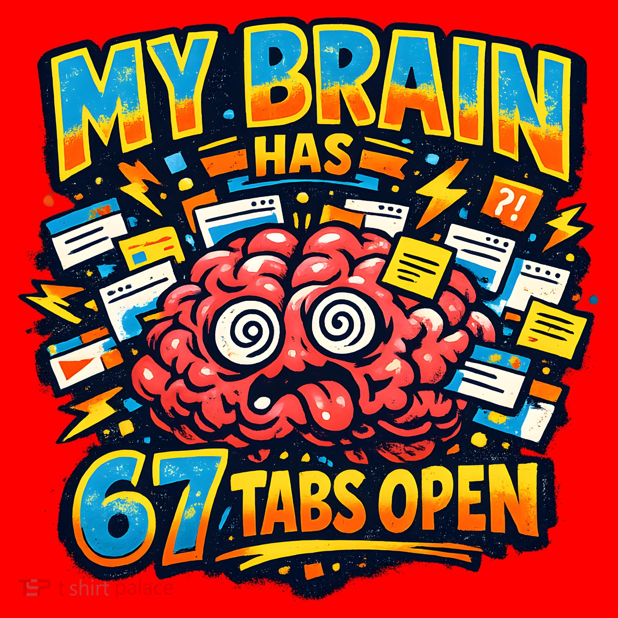 Funny ADHD Internet Humor My Brain Has 67 Tabs Open Santa Hat