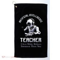 Funny Artificial Intelligence Teacher Robotics Engineer Great Gift Golf Towel thumb 0