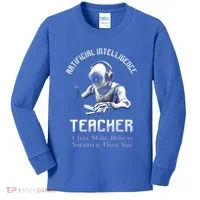 Funny Artificial Intelligence Teacher Robotics Engineer Great Gift Kids Long Sleeve Shirt thumb 0