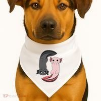 Funny Axolotl  I Yin Yang Reptile  USA-Made Doggie Bandana thumb 1
