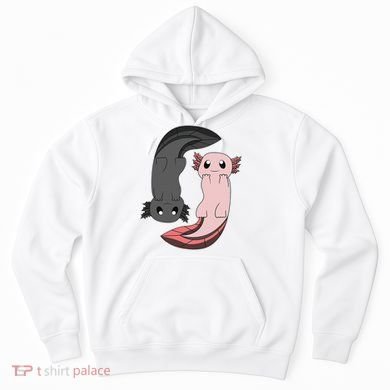 Funny Axolotl  I Yin Yang Reptile  Hoodie