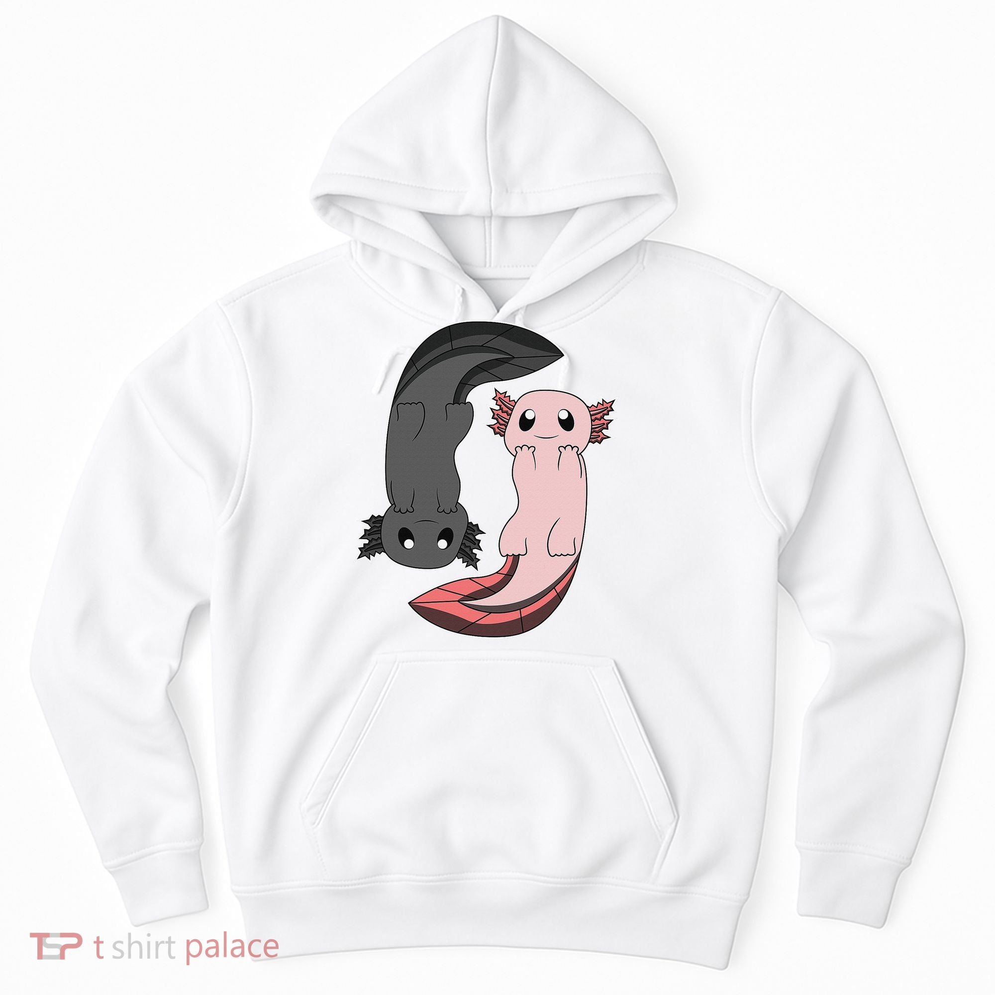 Funny Axolotl  I Yin Yang Reptile  Hoodie