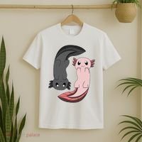 Funny Axolotl  I Yin Yang Reptile  T-Shirt thumb 2