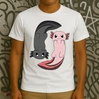 Funny Axolotl  I Yin Yang Reptile  T-Shirt thumb 3