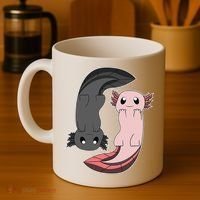 Funny Axolotl  I Yin Yang Reptile  Coffee Mug thumb 4
