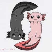 Funny Axolotl  I Yin Yang Reptile  Mousepad thumb 1