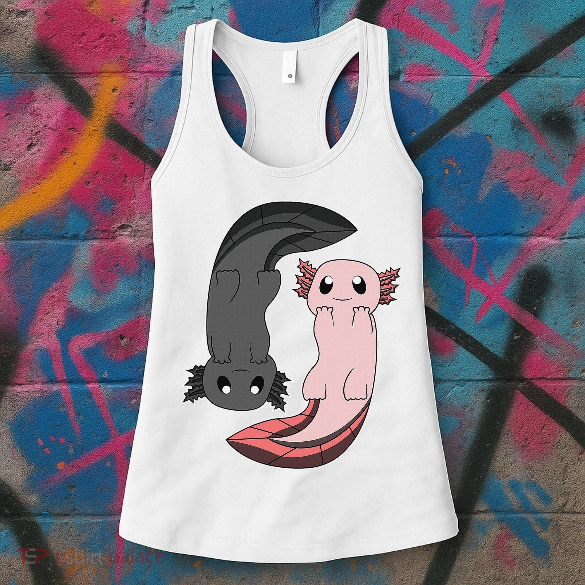 Funny Axolotl  I Yin Yang Reptile  Women's Tank Top