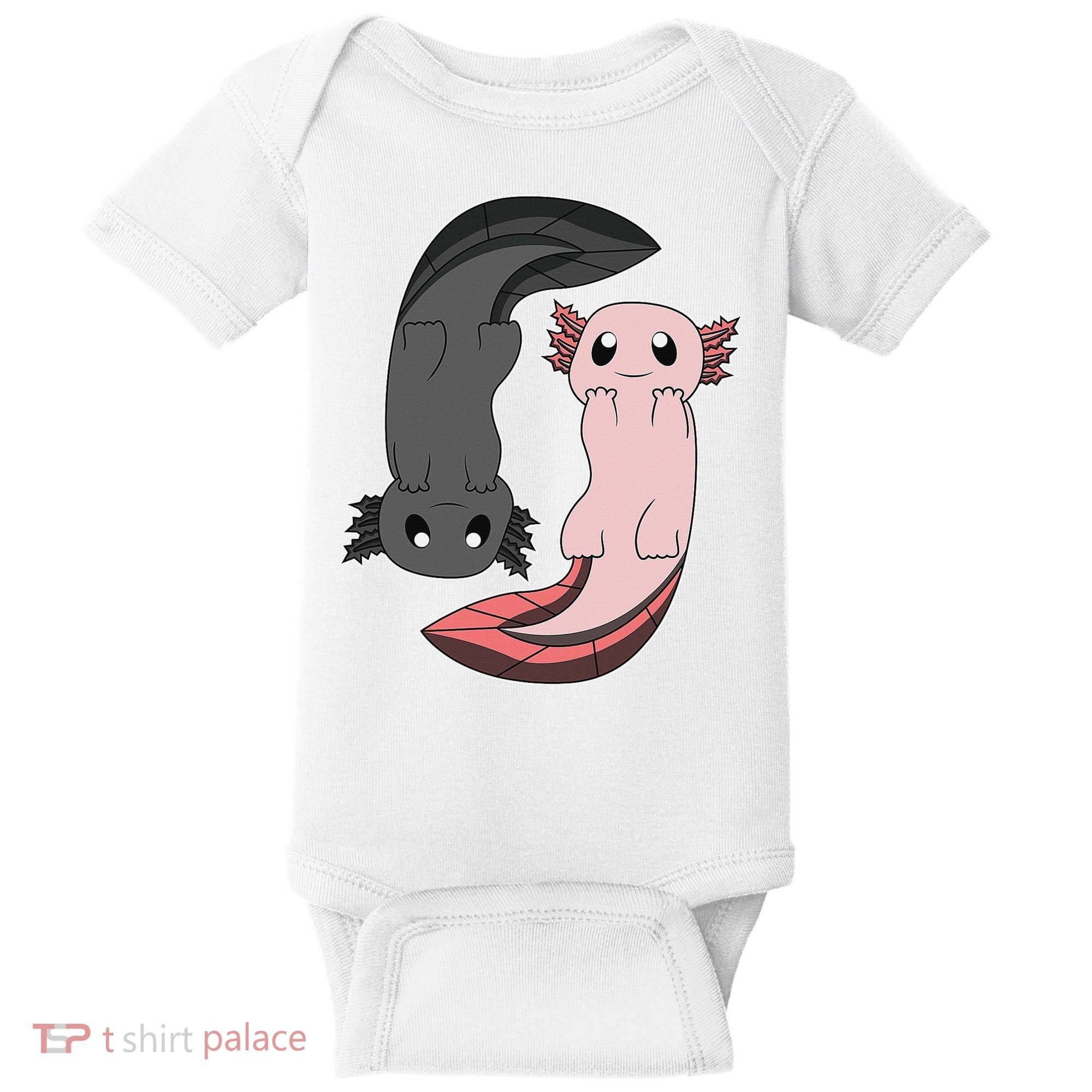 Funny Axolotl  I Yin Yang Reptile  Baby Bodysuit