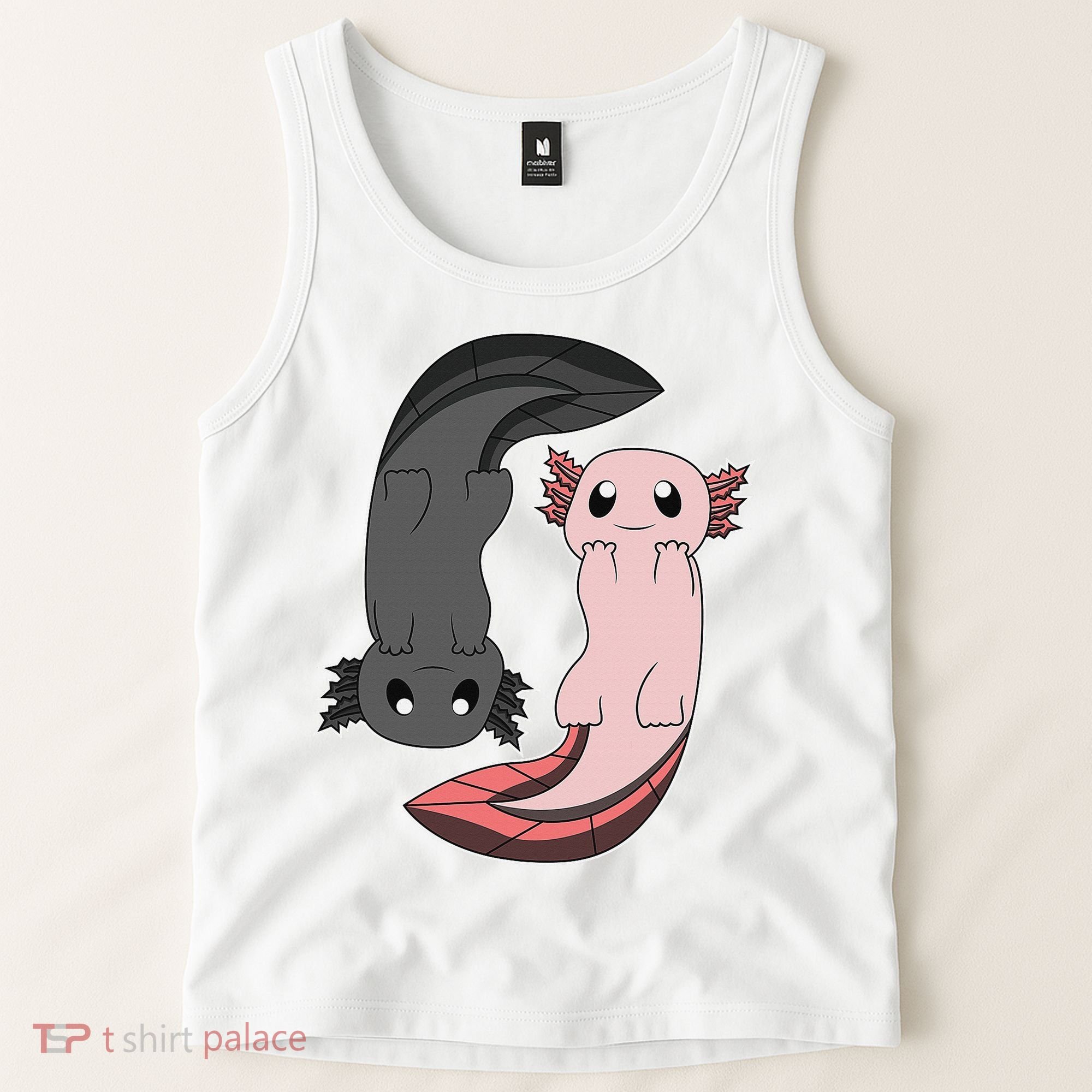 Funny Axolotl  I Yin Yang Reptile  Tank Top