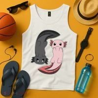 Funny Axolotl  I Yin Yang Reptile  Tank Top thumb 4