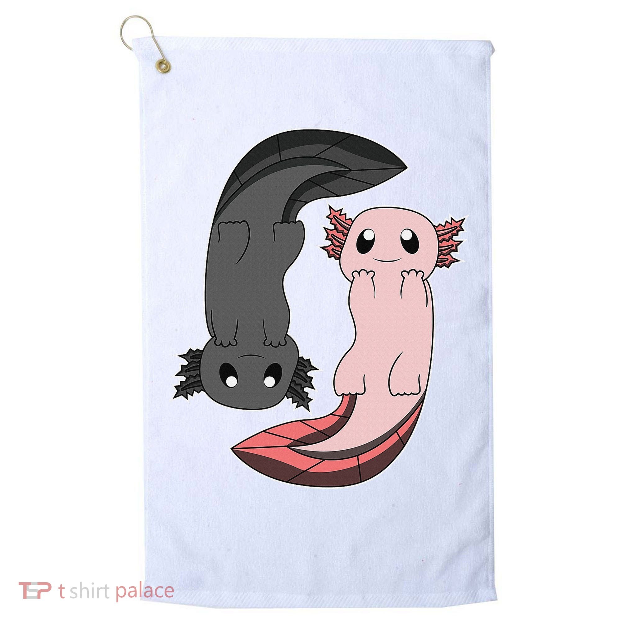 Funny Axolotl  I Yin Yang Reptile  Golf Towel