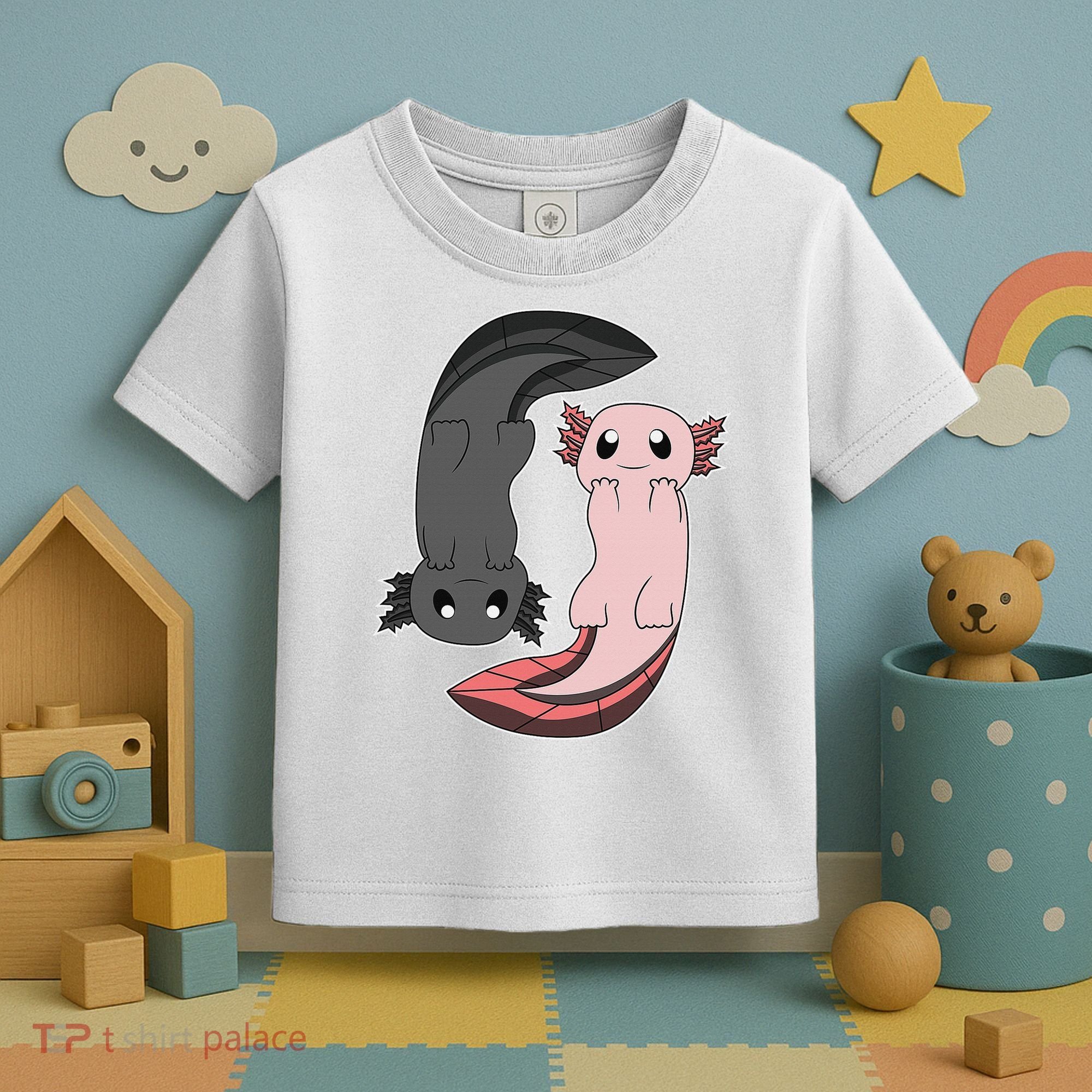 Funny Axolotl  I Yin Yang Reptile  Toddler T-Shirt