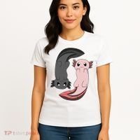 Funny Axolotl  I Yin Yang Reptile  Women's T-Shirt thumb 4