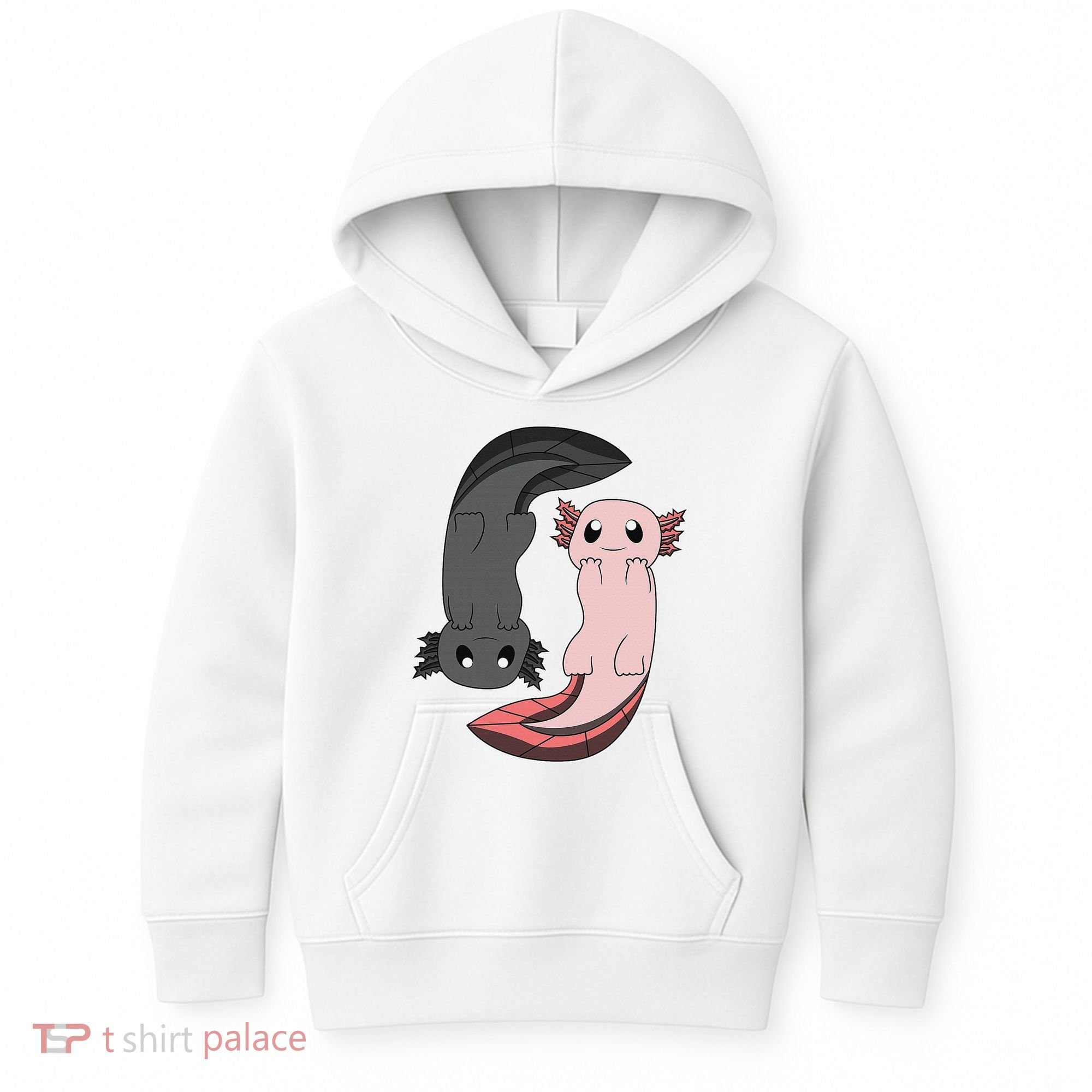 Funny Axolotl  I Yin Yang Reptile  Kids Hoodie