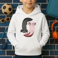 Funny Axolotl  I Yin Yang Reptile  Kids Hoodie thumb 2