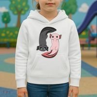 Funny Axolotl  I Yin Yang Reptile  Kids Hoodie thumb 3