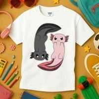 Funny Axolotl  I Yin Yang Reptile  Kids T-Shirt thumb 3