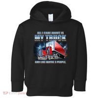 Funny All I Care About Is My Truck And Maybe 3 People Toddler Hoodie thumb 0