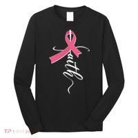 Faith Breast Cancer Awareness Ribbon Long Sleeve Shirt thumb 0