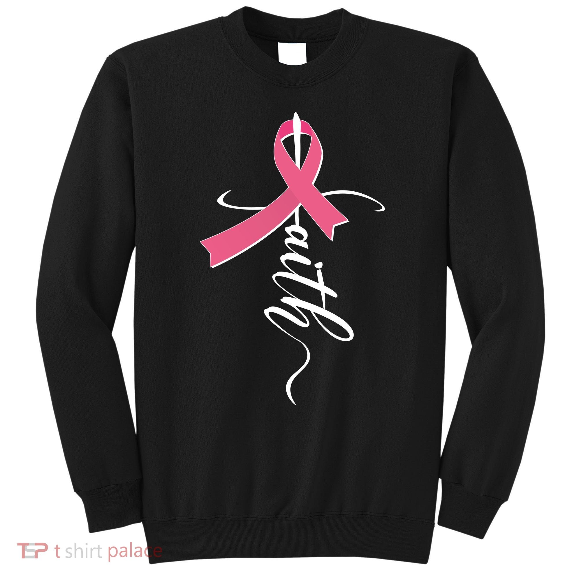 Faith Breast Cancer Awareness Ribbon Sweatshirt