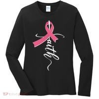 Faith Breast Cancer Awareness Ribbon Women's Long Sleeve Shirt thumb 0