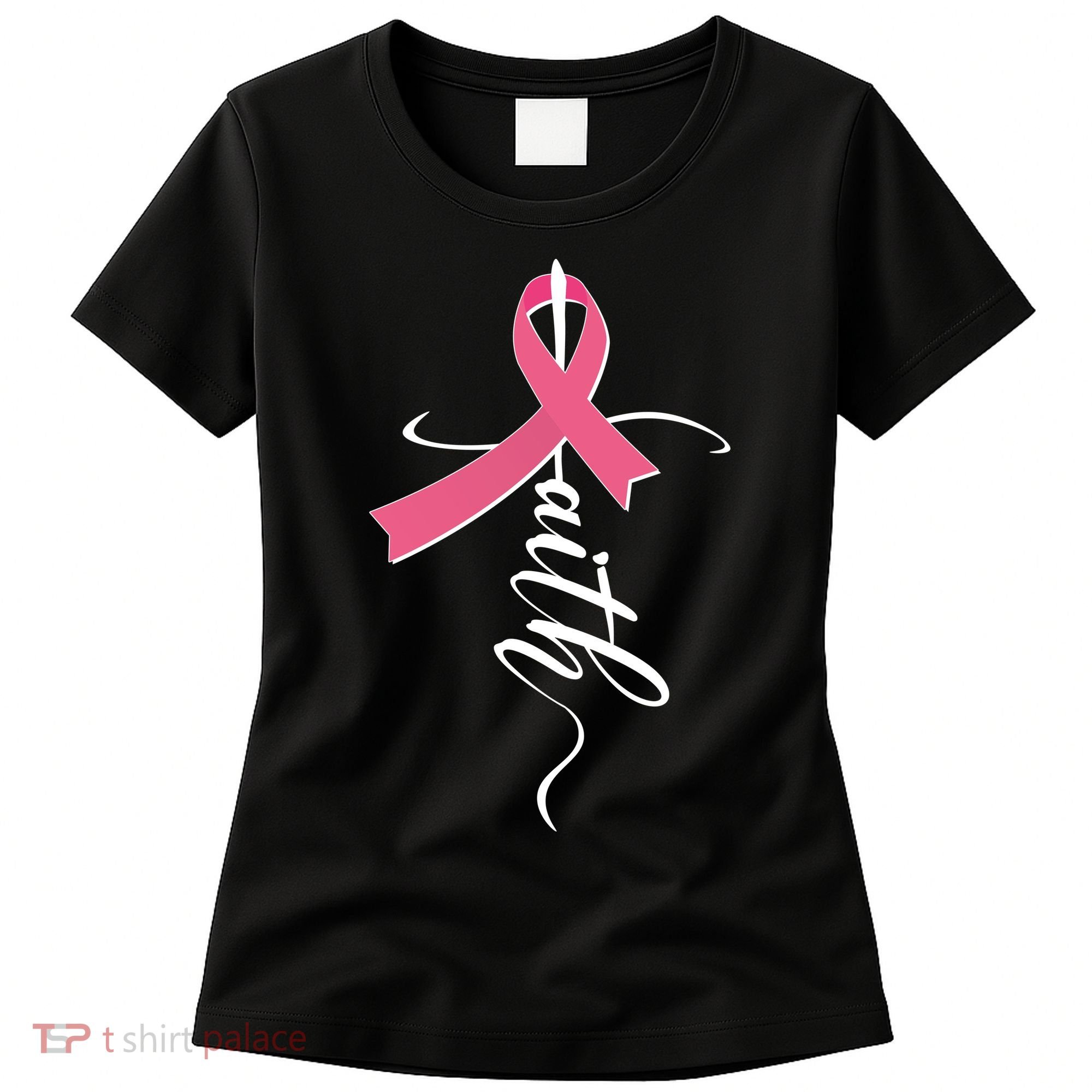 Faith Breast Cancer Awareness Ribbon Women's T-Shirt