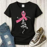 Faith Breast Cancer Awareness Ribbon Women's T-Shirt thumb 3