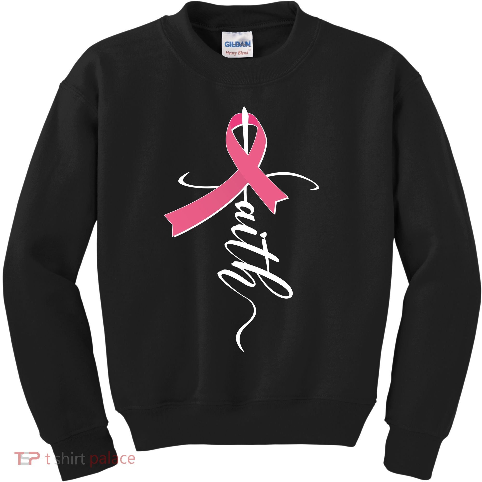 Faith Breast Cancer Awareness Ribbon Kids Sweatshirt