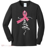 Faith Breast Cancer Awareness Ribbon Kids Long Sleeve Shirt thumb 0