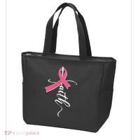 Faith Breast Cancer Awareness Ribbon Tote Bag thumb 3