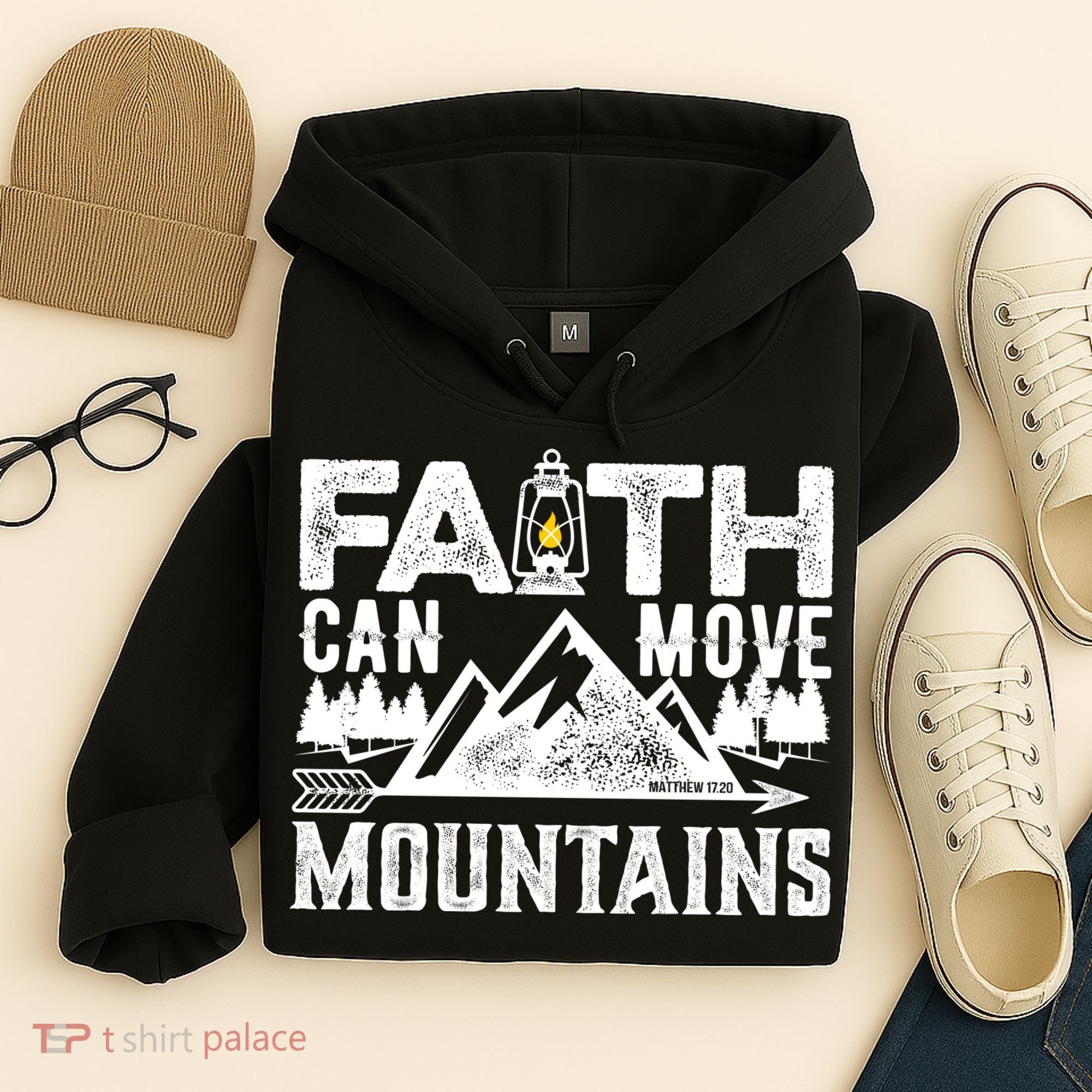 Faith Can Move Mountains - Matthew 17.20 Bible Verse Hoodie