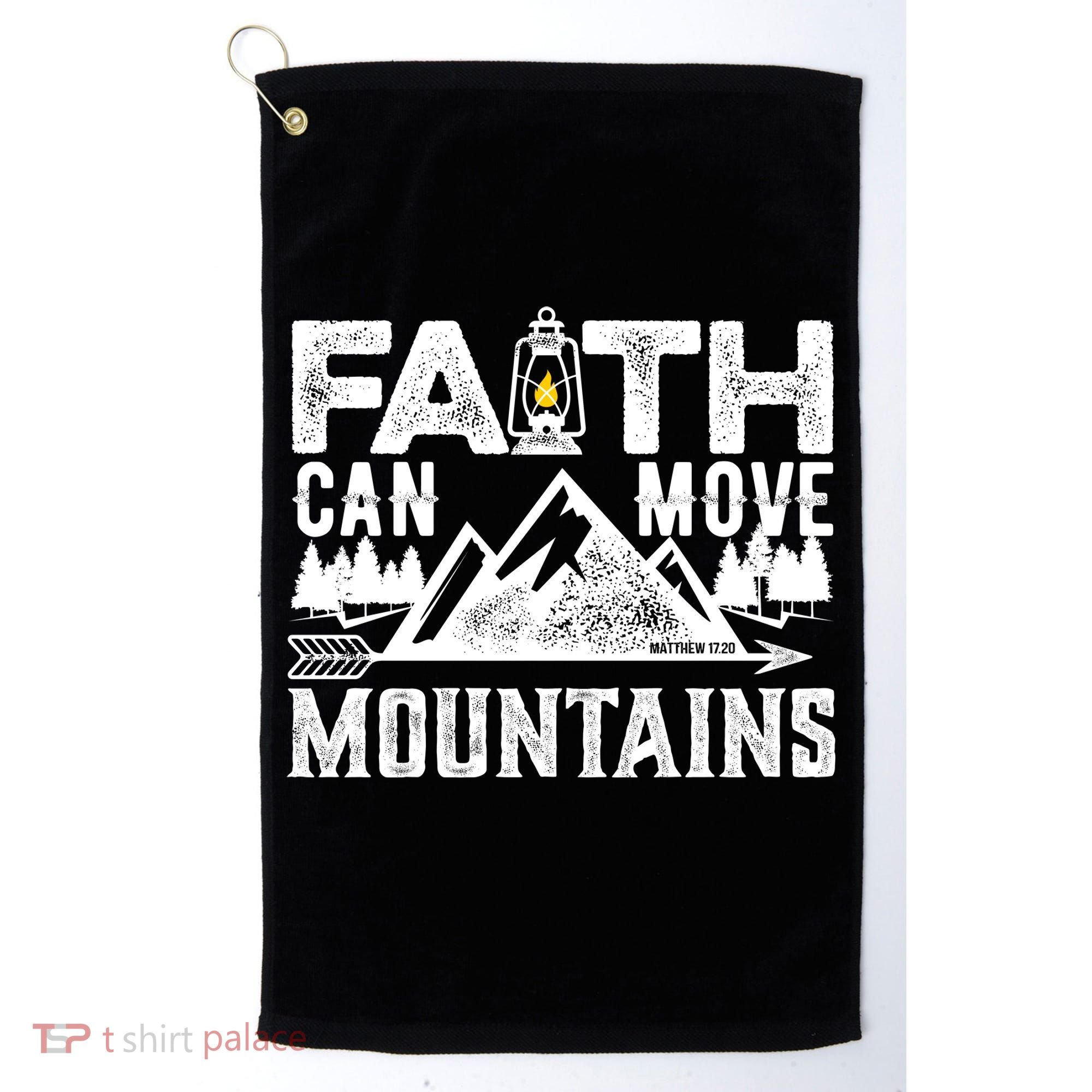 Faith Can Move Mountains - Matthew 17.20 Bible Verse Golf Towel
