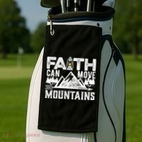 Faith Can Move Mountains - Matthew 17.20 Bible Verse Golf Towel thumb 2