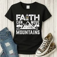 Faith Can Move Mountains - Matthew 17.20 Bible Verse Women's T-Shirt thumb 3