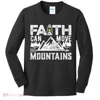 Faith Can Move Mountains - Matthew 17.20 Bible Verse Kids Long Sleeve Shirt thumb 0