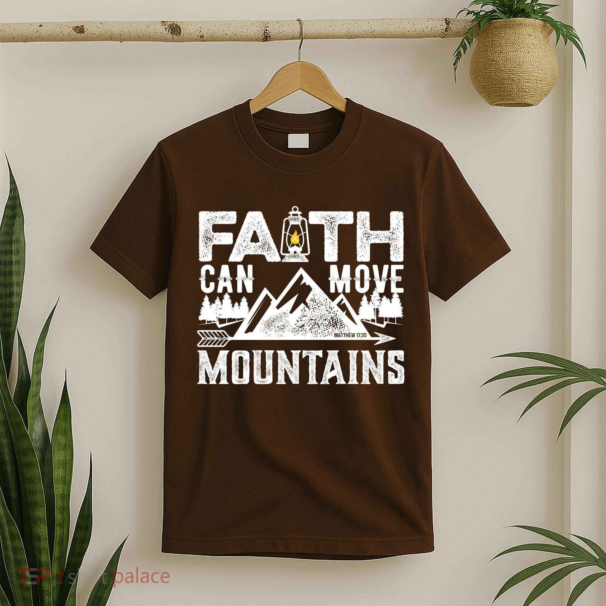 Faith Can Move Mountains - Matthew 17.20 Bible Verse T-Shirt