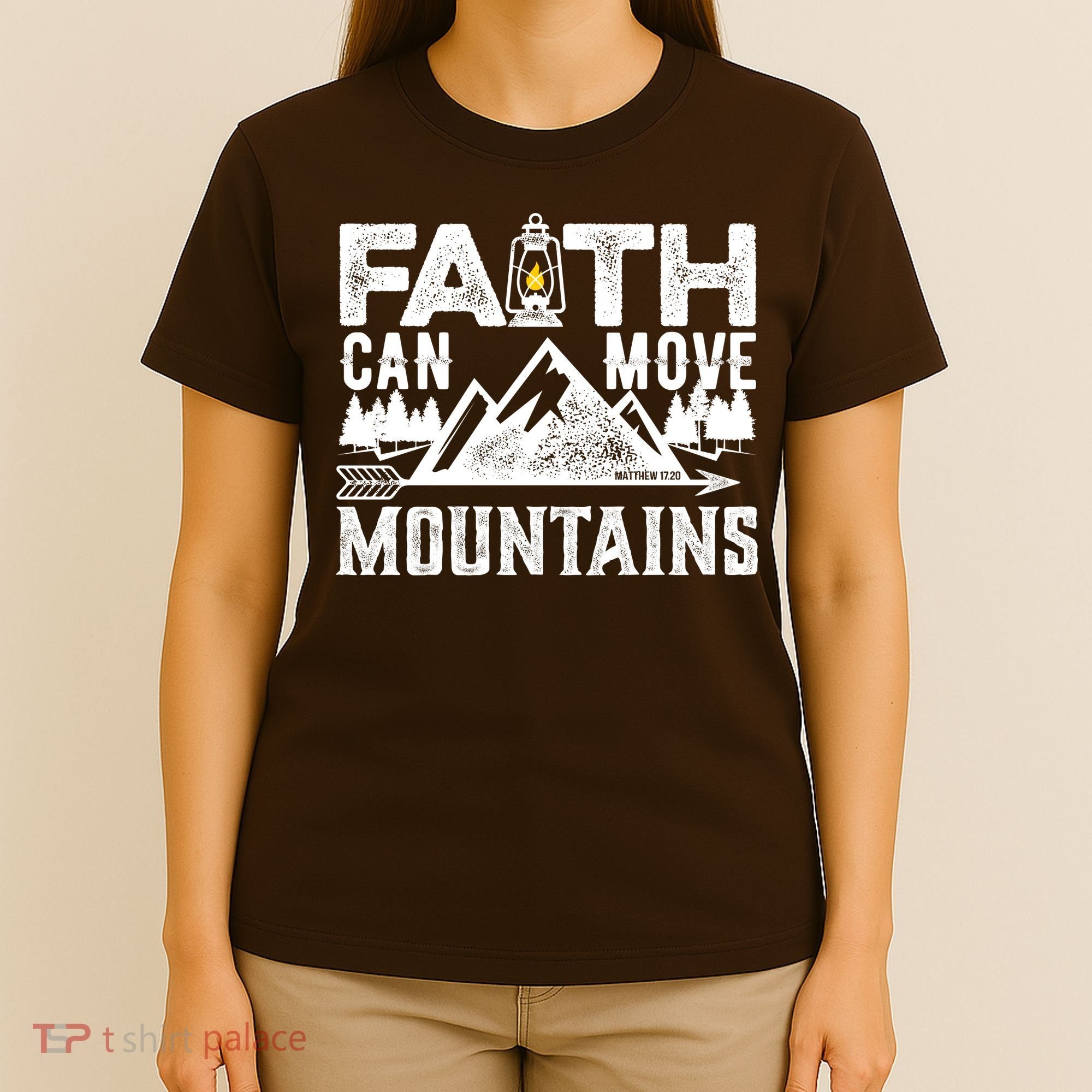 Faith Can Move Mountains - Matthew 17.20 Bible Verse T-Shirt