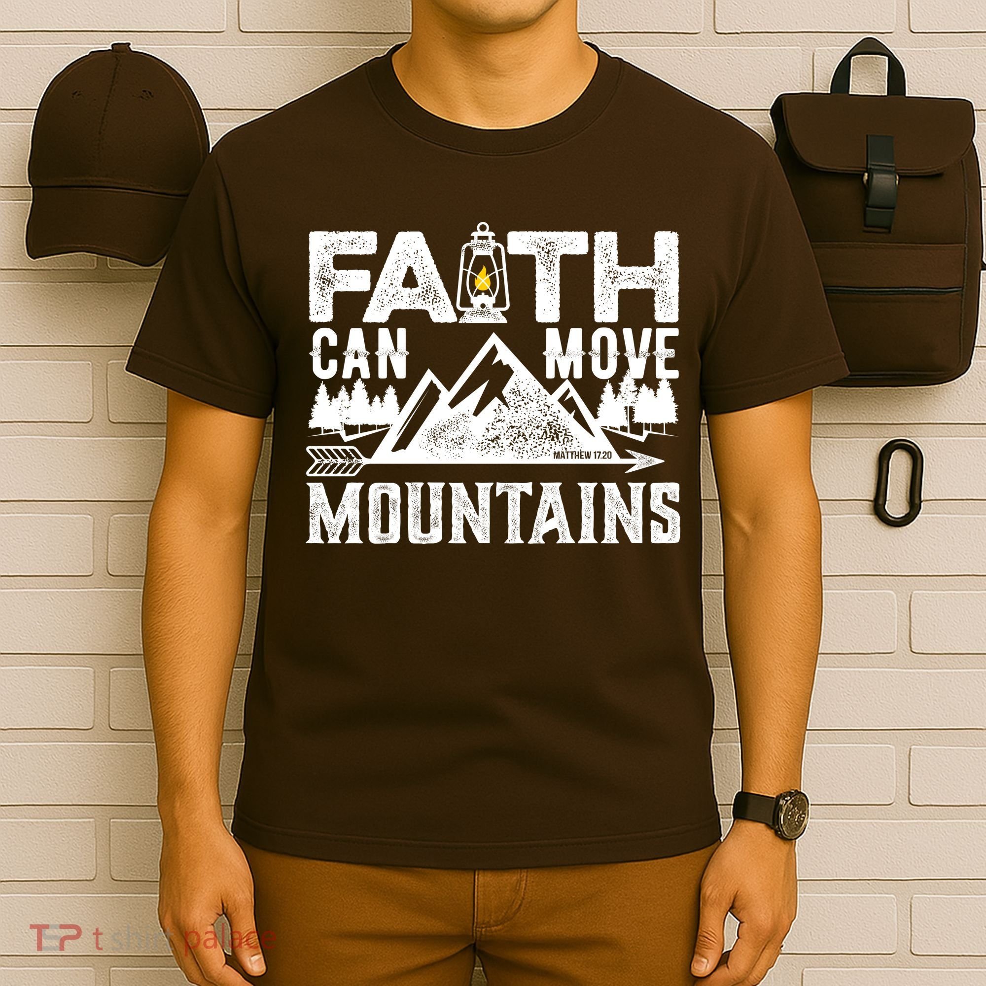 Faith Can Move Mountains - Matthew 17.20 Bible Verse T-Shirt