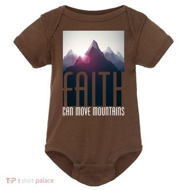Faith Can Move Mountains - Matthew 17.20 Bible Verse Baby Bodysuit
