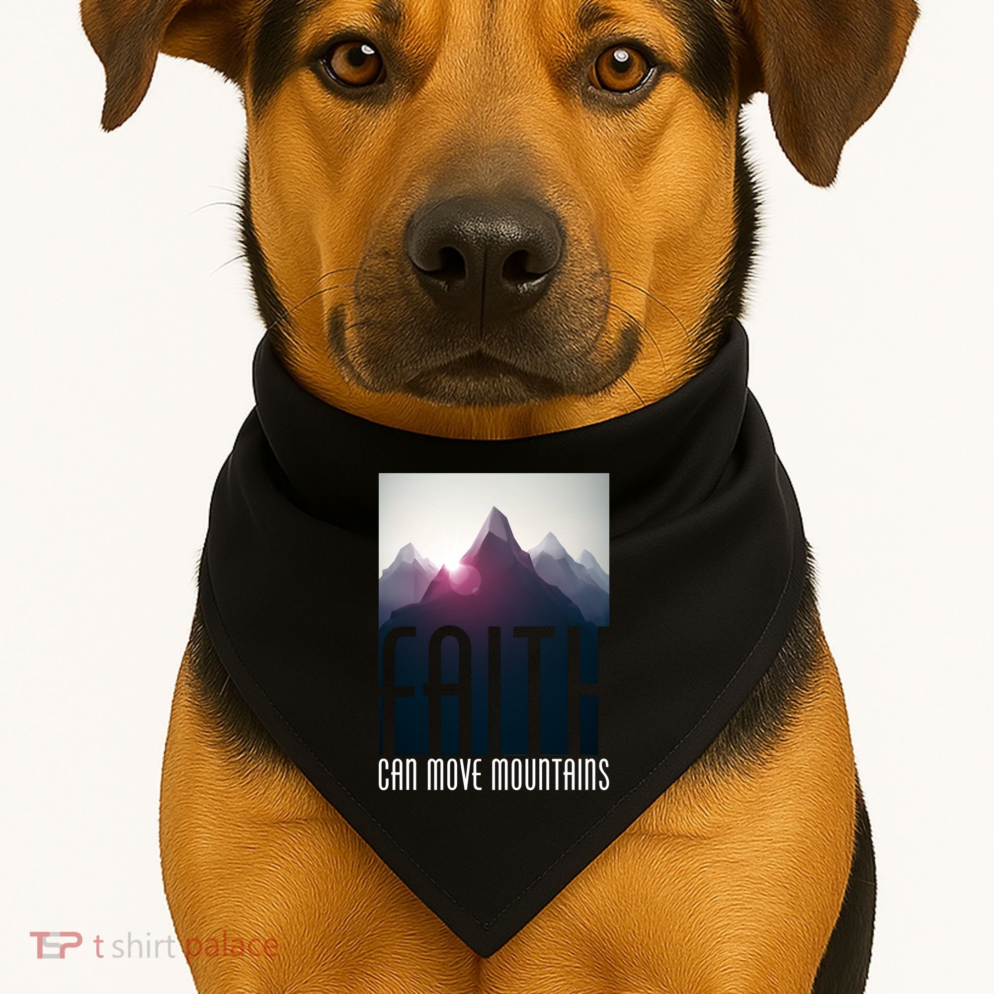 Faith Can Move Mountains USA-Made Doggie Bandana