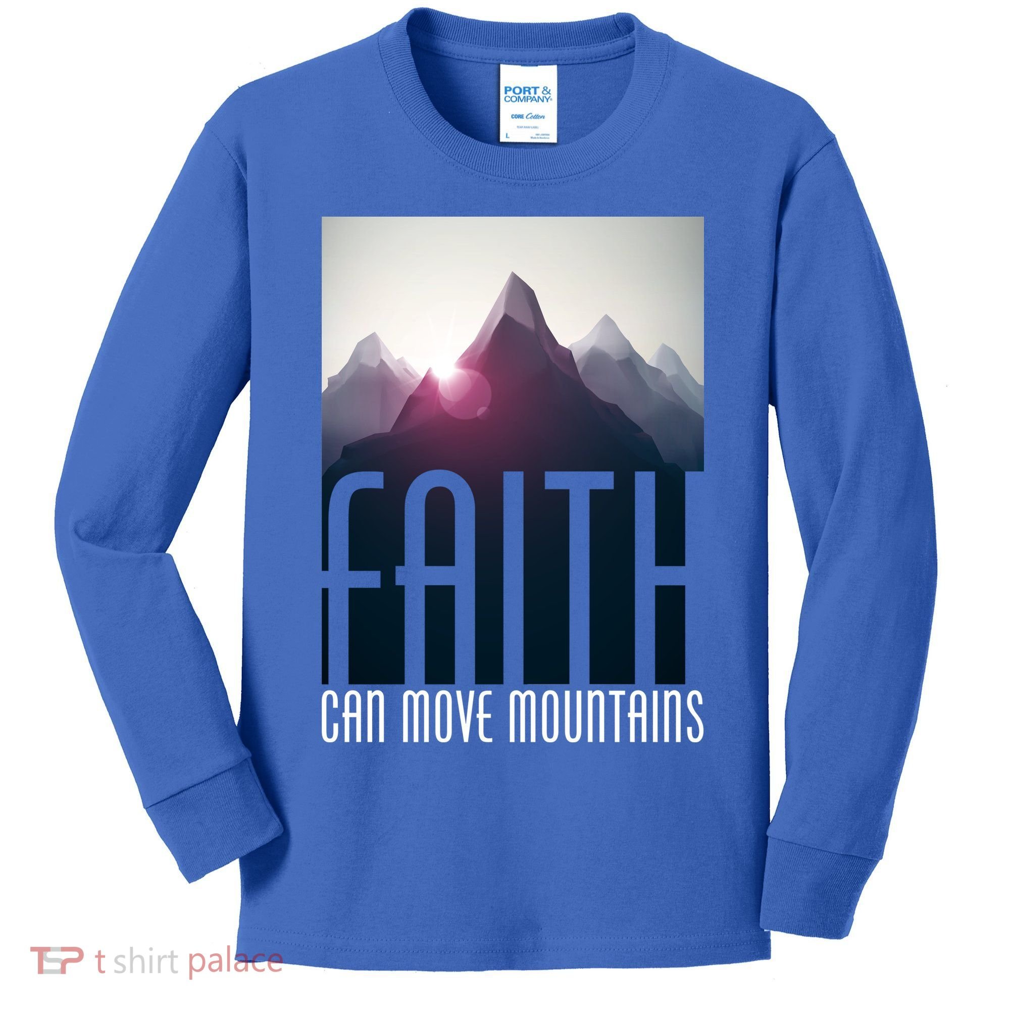 Faith Can Move Mountains Kids Long Sleeve Shirt
