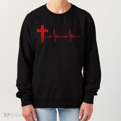 Faith Cross Heartbeat Pulse Women's Sweatshirt