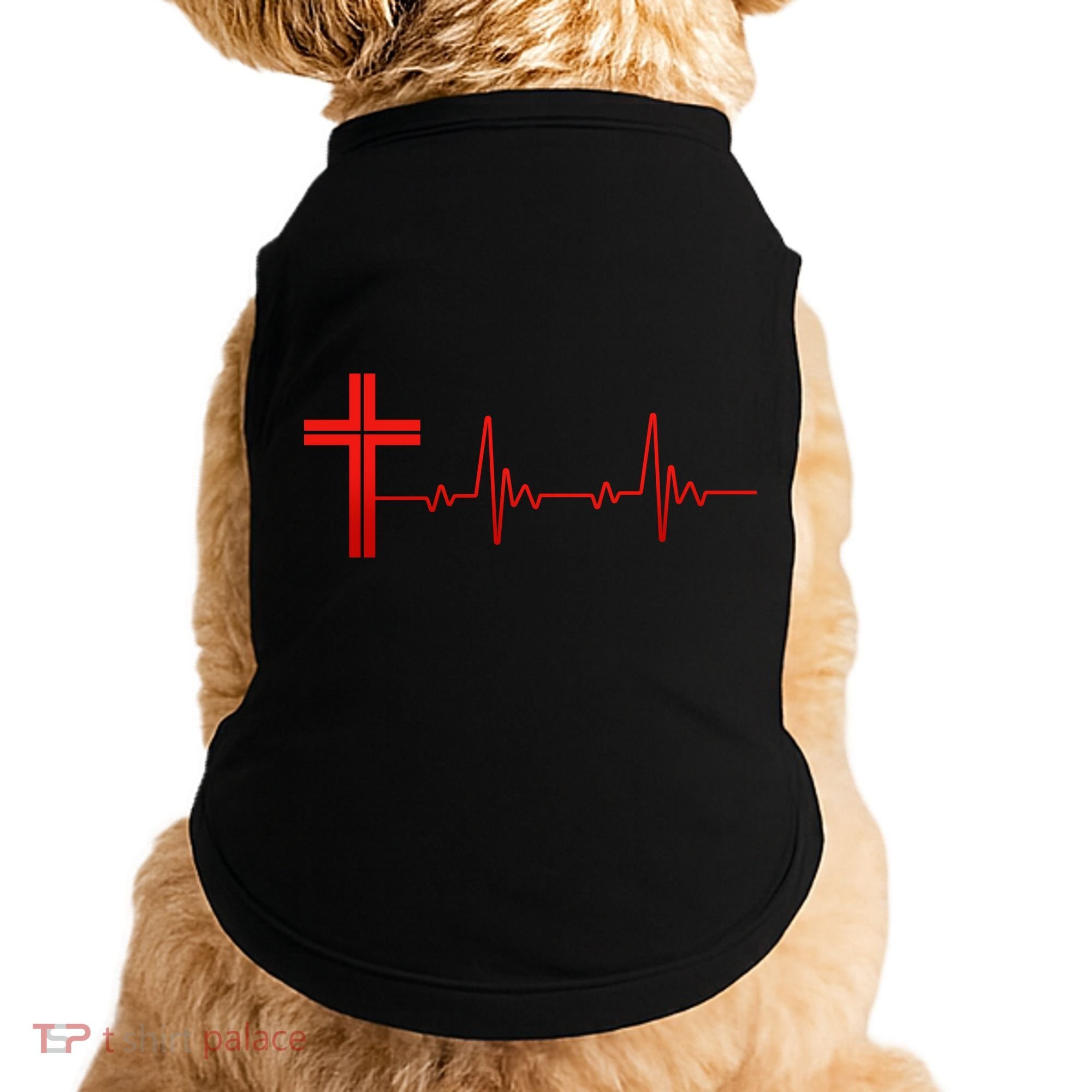 Faith Cross Heartbeat Pulse Doggie Tank