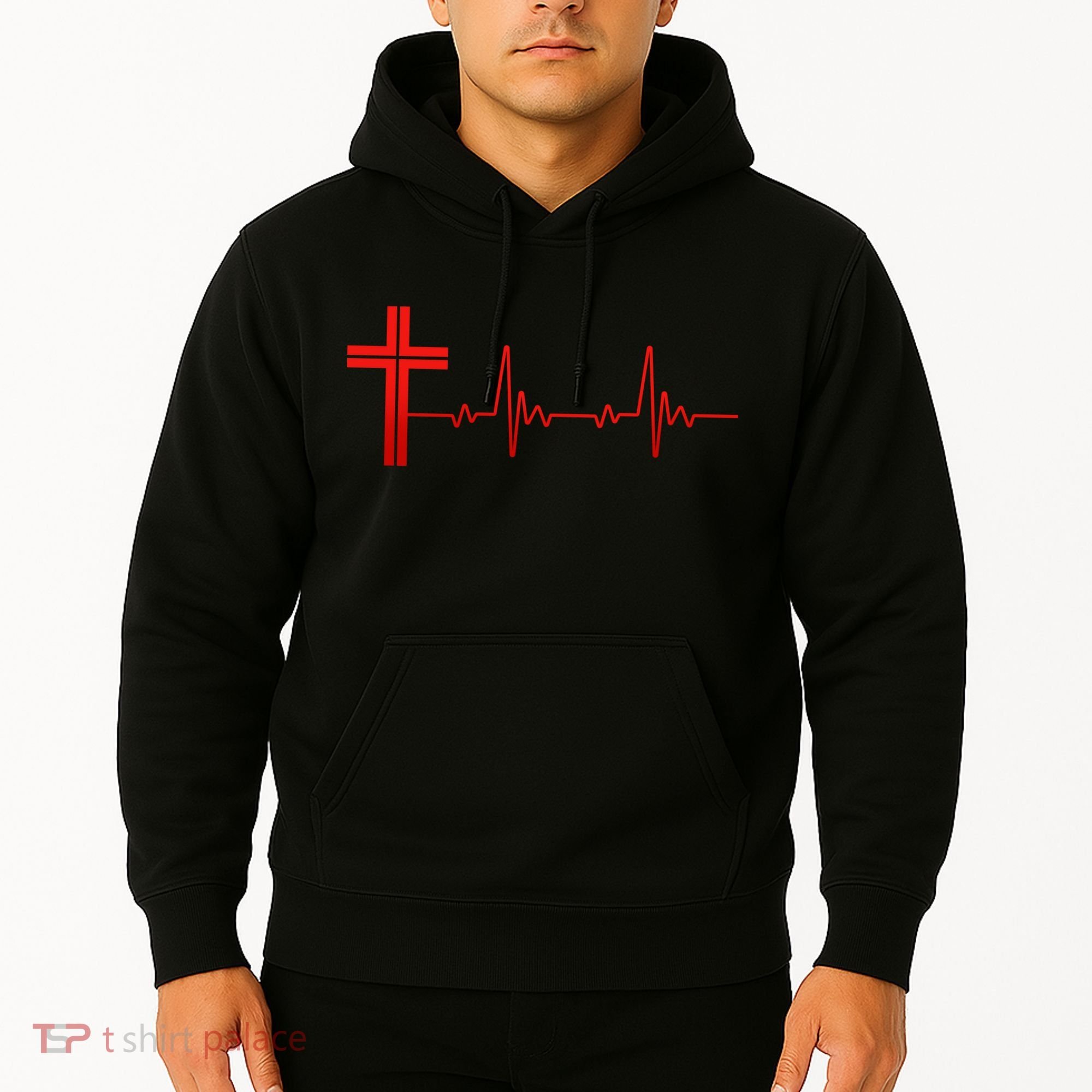 Faith Cross Heartbeat Pulse Hoodie