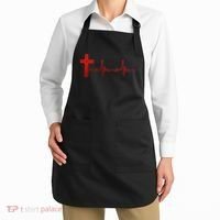 Faith Cross Heartbeat Pulse Apron thumb 2