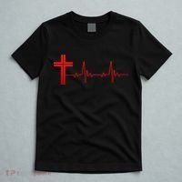 Faith Cross Heartbeat Pulse T-Shirt thumb 5