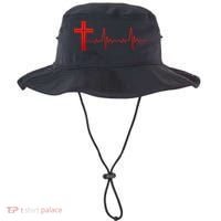 Faith Cross Heartbeat Pulse Bucket Hat thumb 0