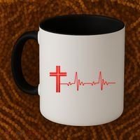 Faith Cross Heartbeat Pulse Coffee Mug thumb 2
